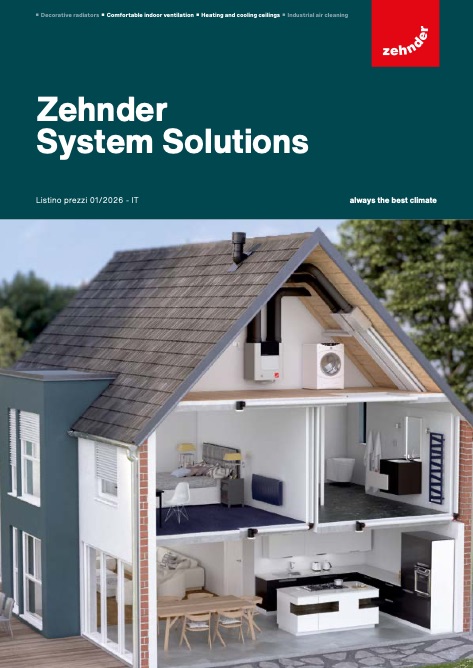 Zehnder Systems - Listino prezzi 01/2026