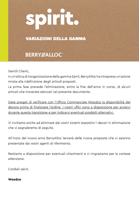 Berry Alloc - Catalogo Spirit - Variazioni Gamma