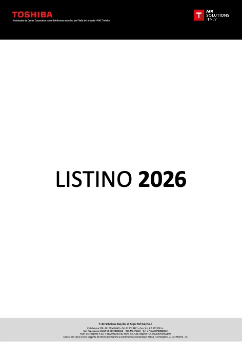 Toshiba Italia Multiclima - Liste de prix 2026 - Rev. 1