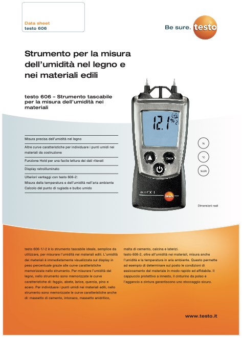 Testo - Catalogo Strumento per la misura dell’umidità nel legno e nei materiali edili