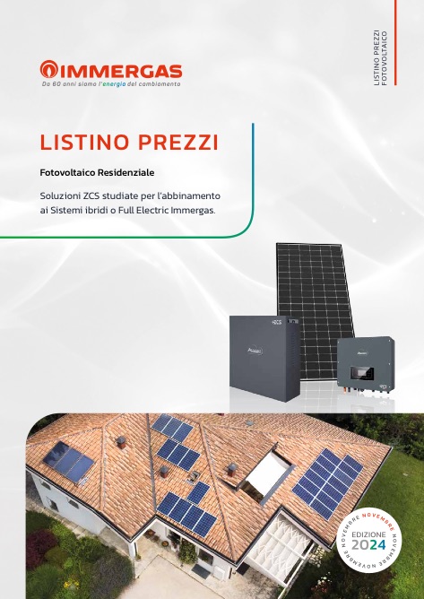 Immergas - Listino prezzi Fotovoltaico Residenziale