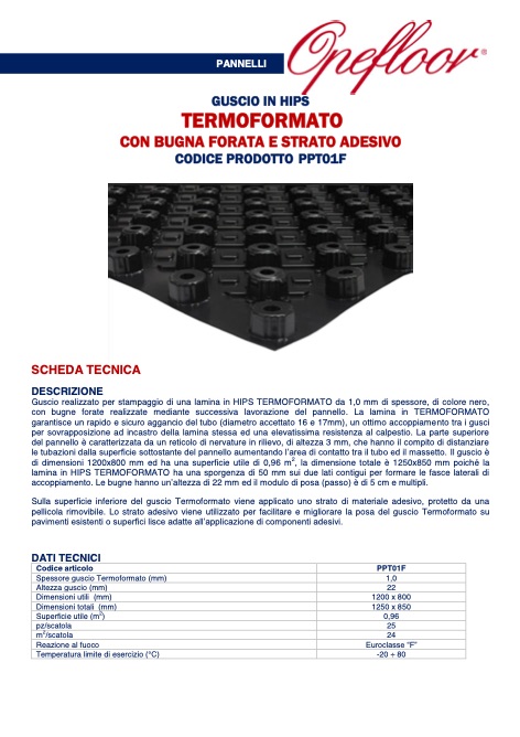 Ercos - 目录 GUSCIO TERMOFORMATO PPT01F