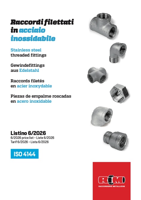 Raccorderie Metalliche - Listino prezzi Raccordi Filettati | Giugno 2026