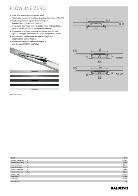 Kaldewei - Catalogo FlowLine Zero