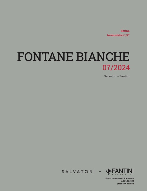 Fantini - Прайс-лист Fontane Bianche - Termostatici ½ pollice