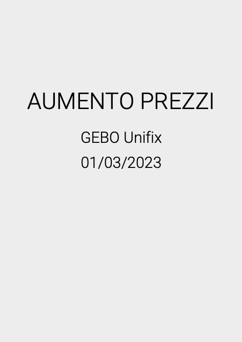 Gebo - 价目表 AUMENTO PREZZI